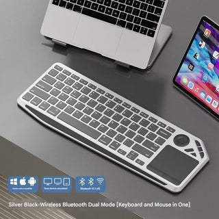 Slim Bluetooth Keyboard with Touchpad – Multi-Device Wireless