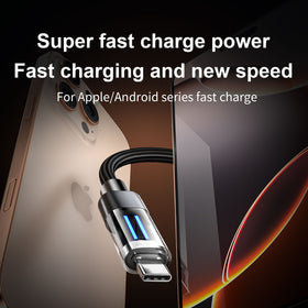 27W USB-C to Lightning Cable (2 pcs) – Braided, Fast Charge & LED Indicator