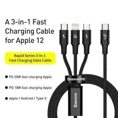 Rapid Series 3-in-1 Fast Charging 1.5M