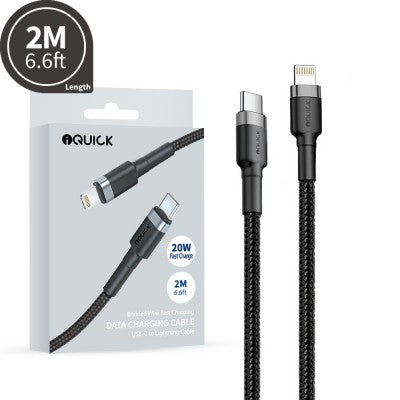 Braided USB-C to Lightning Fast Charging Cable 2M