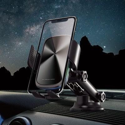 15W Wireless Charging Induction Car Holder With Round Gradient Light